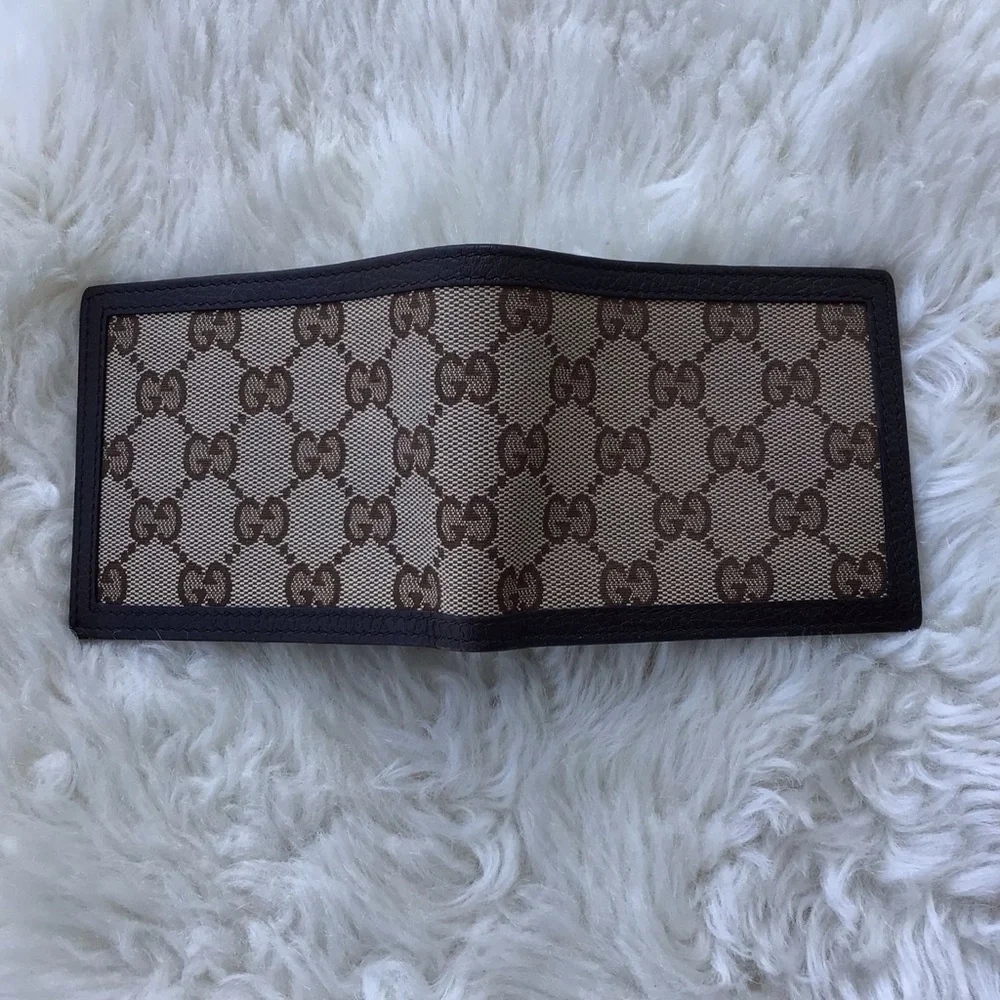 Gucci Guccisima Canvas and Leather Bi-fold Money Clip Wallet Excellent